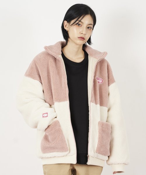 [크럼프] 컬러 양털 후리스 자켓 (CO0030-1) 핑크