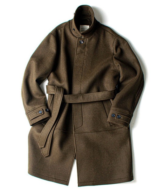 [아워셀브스] BELTED MAC COAT (Military Khaki)