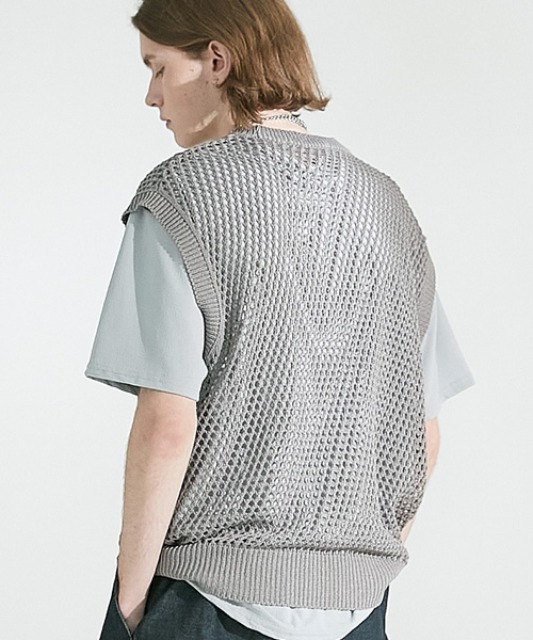 [알렌느] ASHGREY mesh knit vest(NT319)