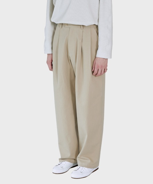 7월 18일 배송 [노운] wide chino pants (beige)