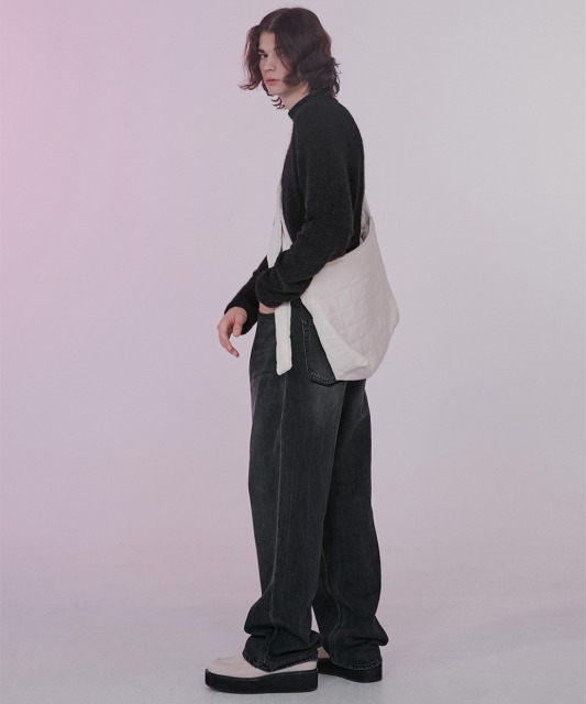 [알렌느]  BLACK alpaca mock neck knit t-shirts(OT202)