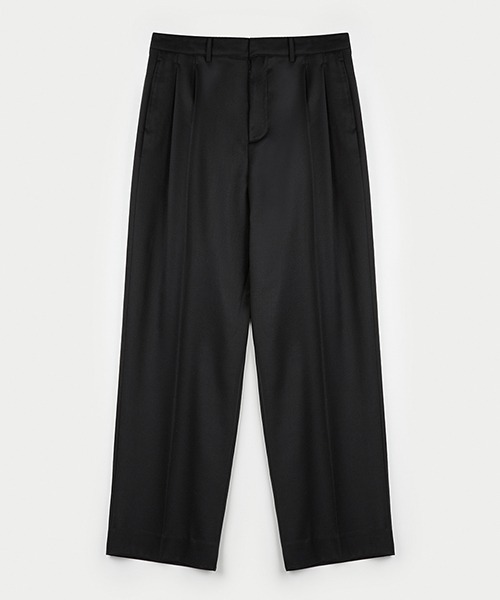 [소신] Mild Wool Two Tuck Pants - Black