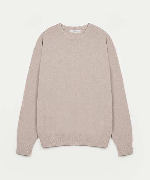 [소신] Cozy Cotton Boucle Knit - Pink Beige