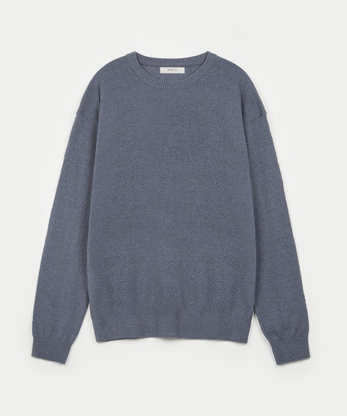 [소신] Cozy Cotton Boucle Knit - Blue Gray