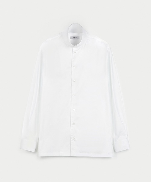 [소신] Twill Cotton High Neck Shirts - White