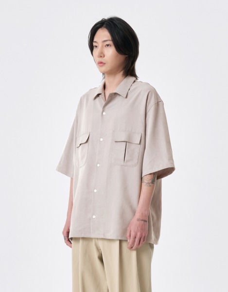 [노운] easy tencel shirt (beige)