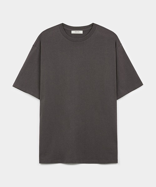 [소신] Silky Cotton Half T-shirts - Charcoal Brown