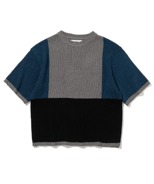 [밀로] Division Block Knit [Blue]