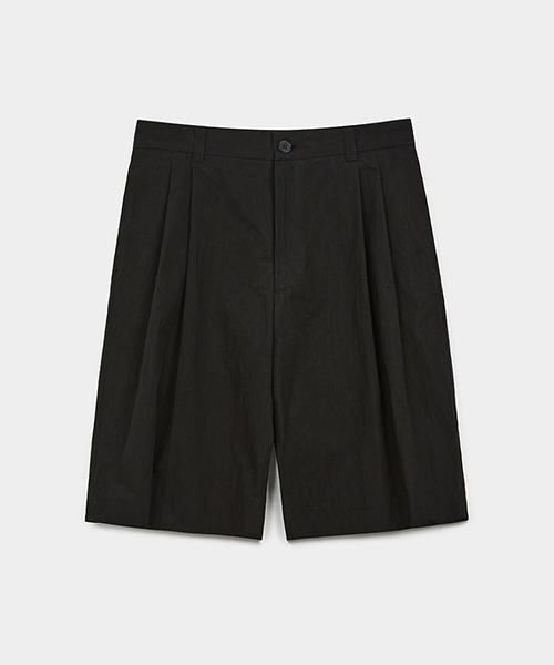 [소신] Crease Cotton Bermuda Pants - Black