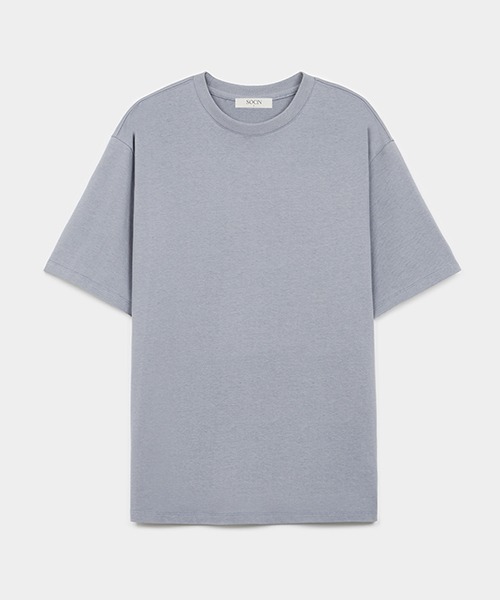 [소신] Silky Cotton Half T-shirts - Blue Gray