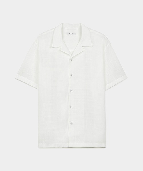 [소신] Crinkled Voile Half Shirts - White