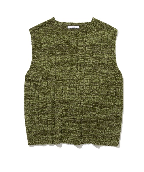 [밀로] Mixed Combo Knit Vest [Green]