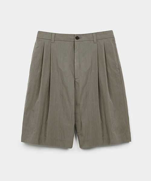 [소신] Crease Cotton Bermuda Pants - Khaki Brown