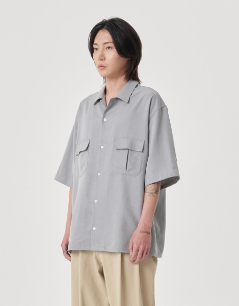 [노운] easy tencel shirt (gray)