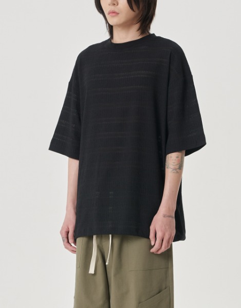 [노운] woven t-shirt (black)