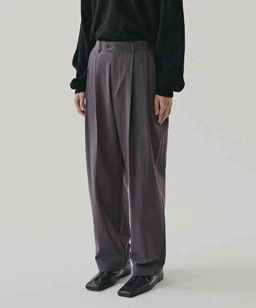 [노운] wide chino pants (purple)