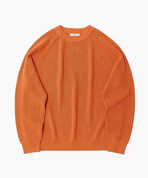 [소신] Fine Cotton Round Rib Knit - Orange
