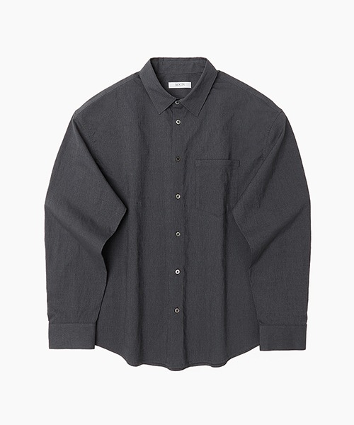[소신] Micro Stripe Cotton Shirts - Charcoal