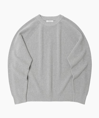 [소신] Fine Cotton Round Rib Knit - Light Gray