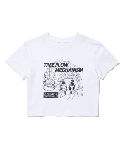 [밀로] [Women] 타임 플로우 메커니즘 티셔츠 [화이트]