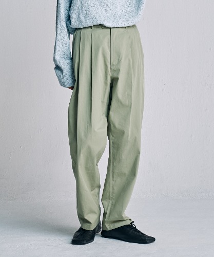 [노운] wide tapered chino pants (green)