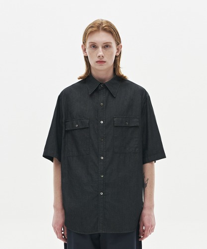 [노운] wide pocket denim shirts (black) 6월13일 예약배송