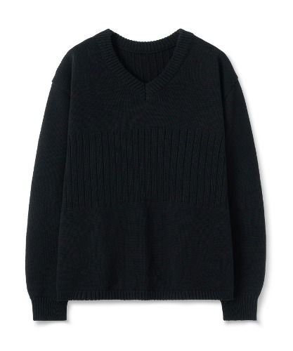 [노운] v neck knit (black)