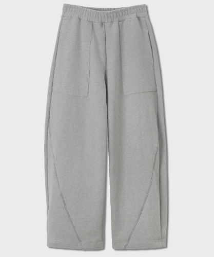 [노운]  wide sweat pants (melange grey)