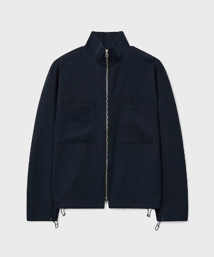 [노운]  shirring zip up jacket (navy)