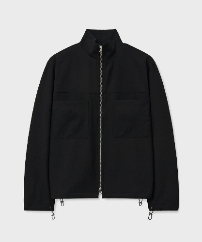 [노운]  shirring zip up jacket (black)